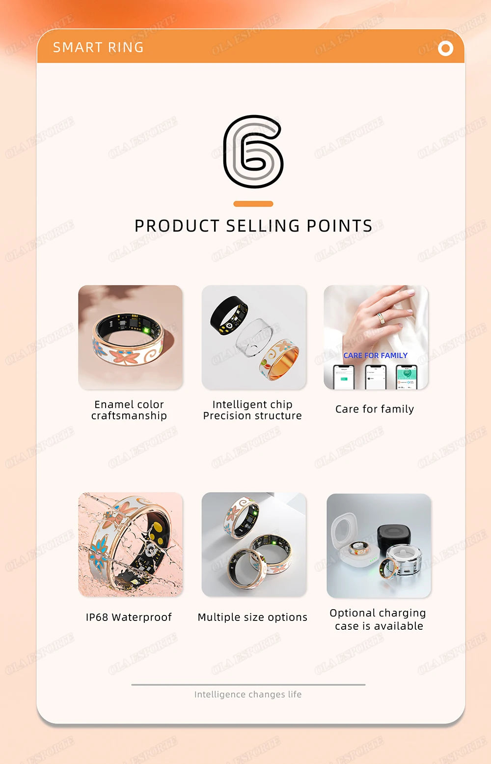 Diamond Fashion Women Smart Ring
