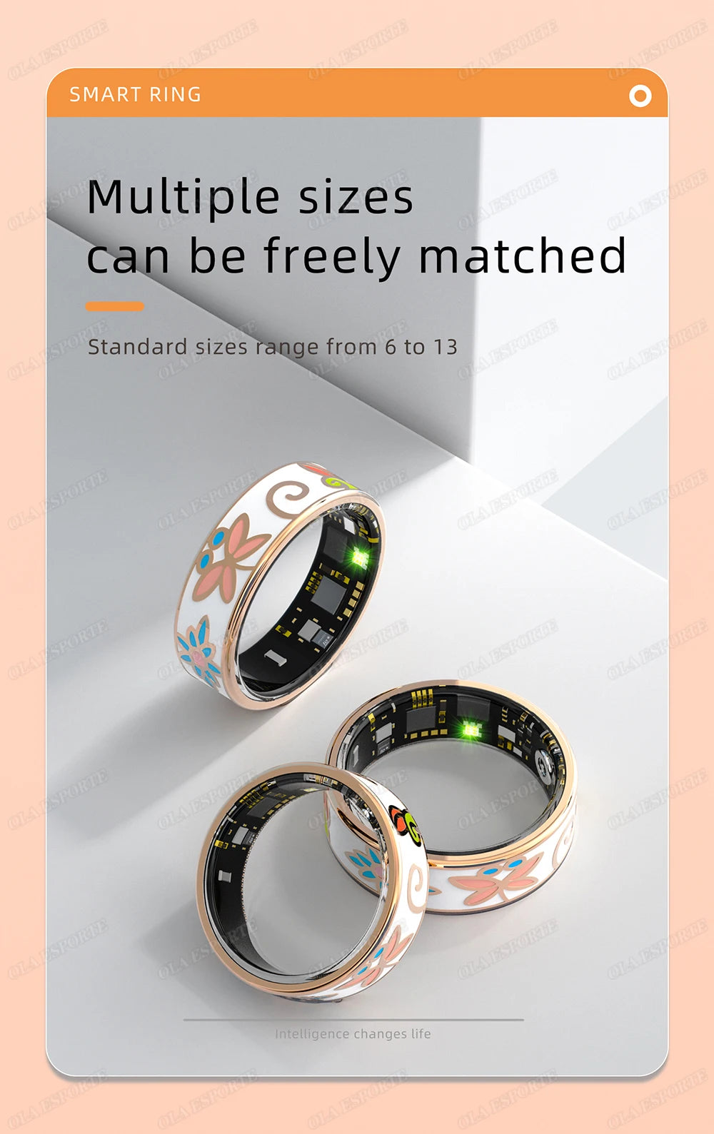 Diamond Fashion Women Smart Ring