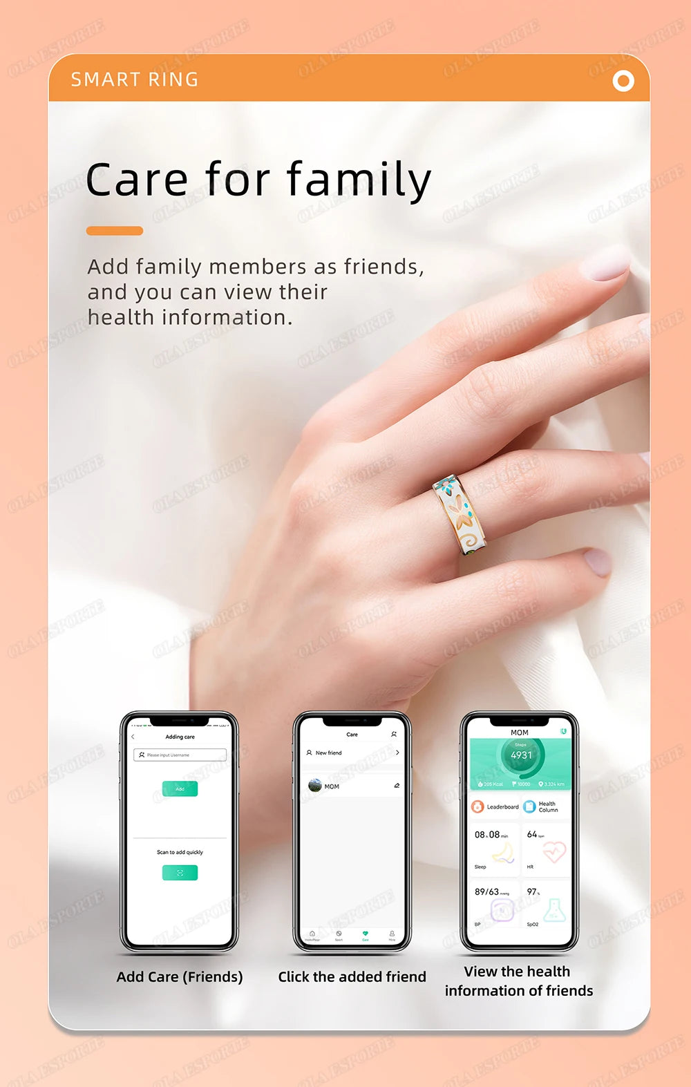 Diamond Fashion Women Smart Ring