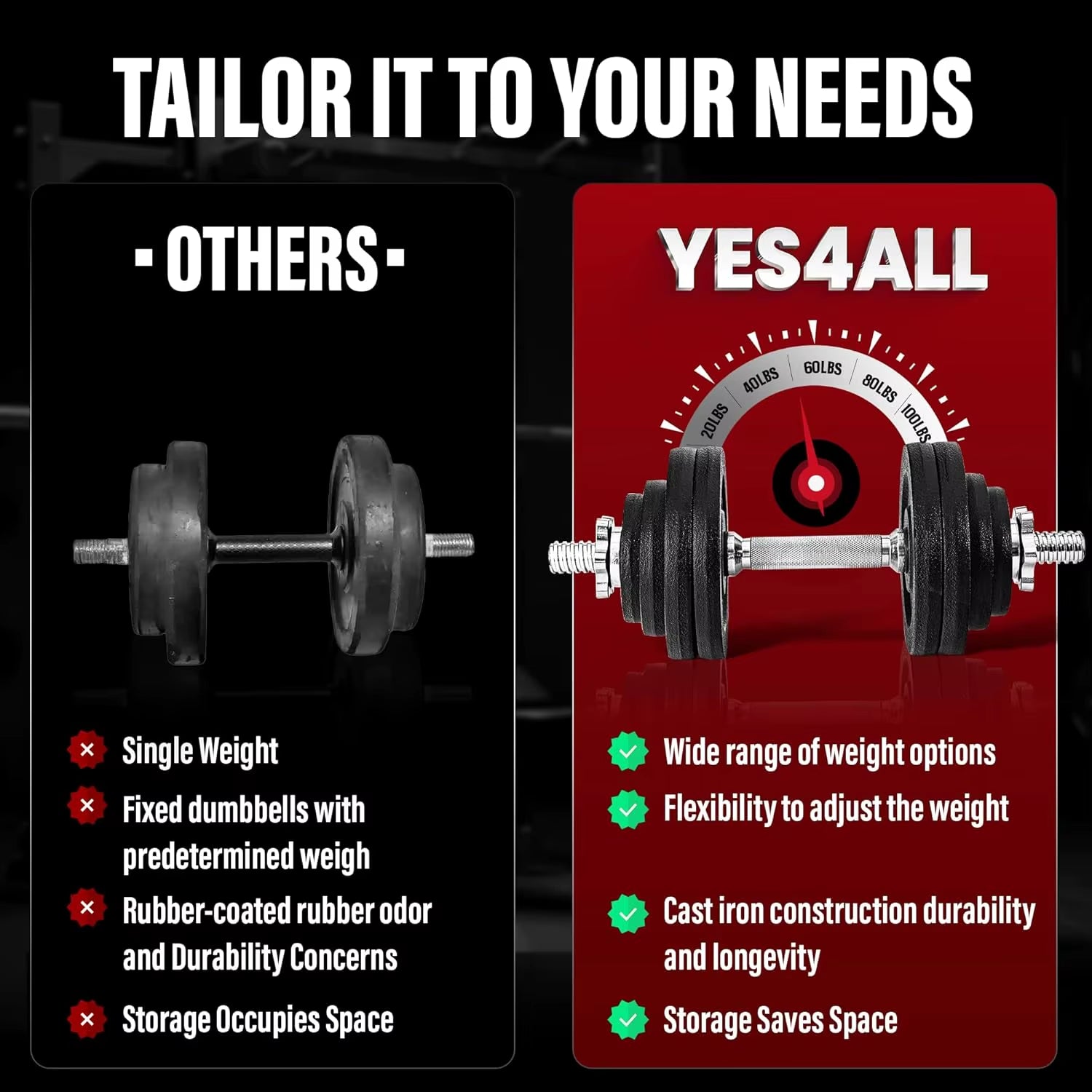 Dumbbell Adjustable - 105Lbs